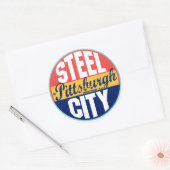 Pittsburgh Vintage Label Runder Aufkleber (Umschlag)