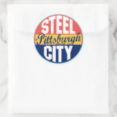 Pittsburgh Vintage Label Runder Aufkleber (Tasche)