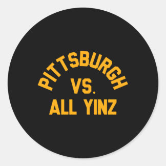 Pittsburgh Vs All Yinz Super Sports Fan Runder Aufkleber