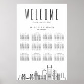 Pittsburgh Wedding | 12 Tabelle Seating Chart Poster (Vorne)
