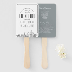 Pittsburgh Wedding   Hochzeitsprogramm Hand Fan Fächer