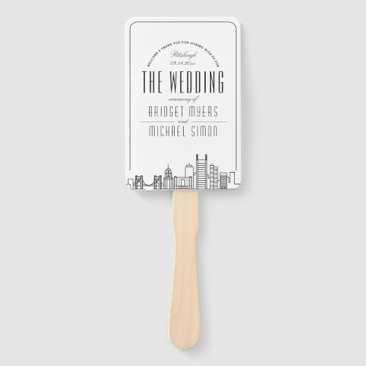 Pittsburgh Wedding | Hochzeitsprogramm Hand Fan Fächer (Vorderseite)