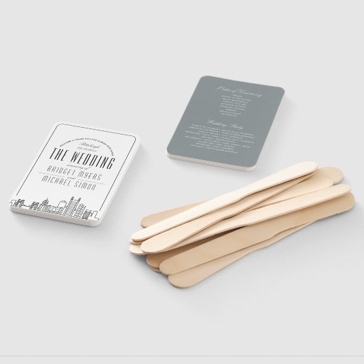 Pittsburgh Wedding | Hochzeitsprogramm Hand Fan Fächer (Non-assembled)