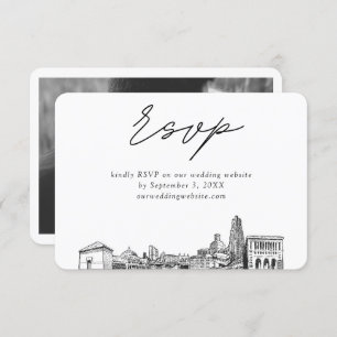 Pittsburgh Wedding Minimalistisch Sketch UAWG Begleitkarte