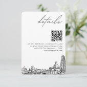Pittsburgh Wedding Modern Details QR Code Begleitkarte (Stehend Vorderseite)