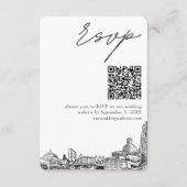Pittsburgh Wedding Modern UAWG QR Code Small Begleitkarte (Vorderseite)