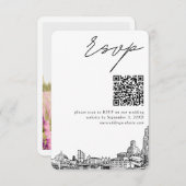 Pittsburgh Wedding Modern UAWG QR Code Small Begleitkarte (Vorne/Hinten)