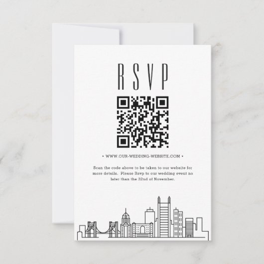 Pittsburgh Wedding QR Code UAWG Einladung (Vorderseite)