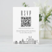 Pittsburgh Wedding QR Code UAWG Einladung (Stehend Vorderseite)