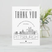 Pittsburgh Wedding | Vielen Dank + Foto-Karte Karte (Stehend Vorderseite)