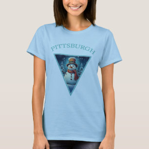Pittsburgh-Weihnachts-Schneemann T-Shirt
