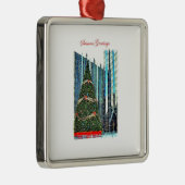 Pittsburgh-Weihnachtsbaum-Verzierung Silbernes Ornament (Rechts)