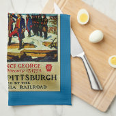 Pittsburgh zu Beginn Geschirrtuch (Viertel Falte)