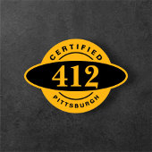 Pittsburgh Zuhause 412 Black Gold Yinzer T - Shirt