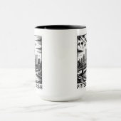 Pittsburgher Skyline Schwarz-Weiß Winter Stadt Tasse (Zentrum)