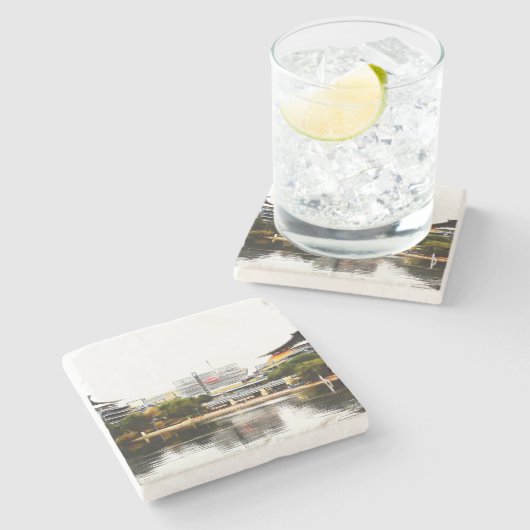 PittsburghmarmorUntersetzer Steinuntersetzer (Seitenansicht)