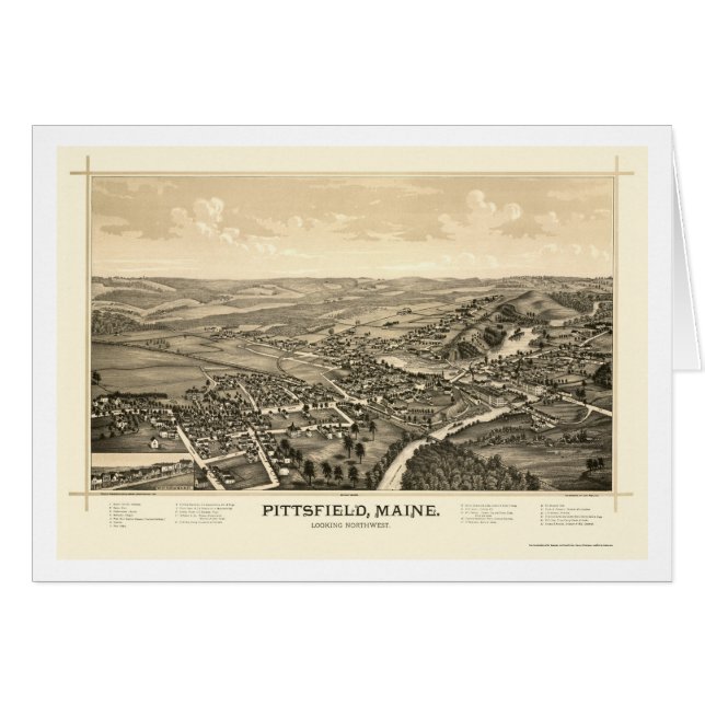 Pittsfield, ICH panoramische Karte - 1889 (Vorderseite (Horizontal))