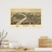 Pittston, PA Panorama Karte - 1892 Poster (Küche)