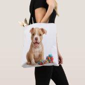 Pitty Party - Pitbull Welpe mit farbenfrohen Seils Tasche (Von Nahem)