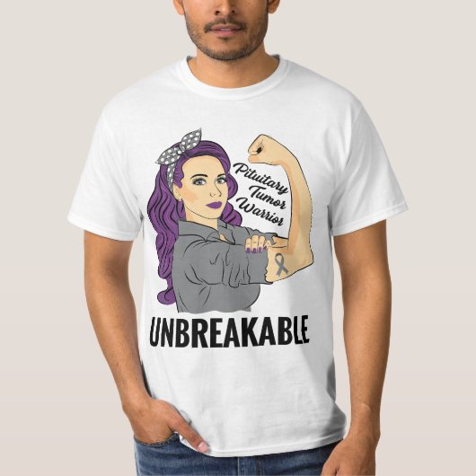 Pituitary Tumor Warrior Unbreakable Gland Awarenes T-Shirt (Vorderseite)