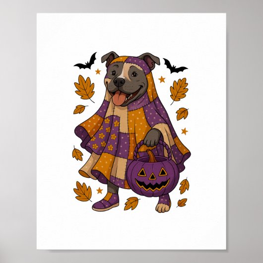 Pitull Dog Ghost Halloween Poster (Vorne)