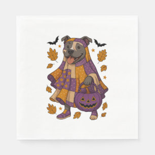 Pitull Dog Ghost Halloween Serviette
