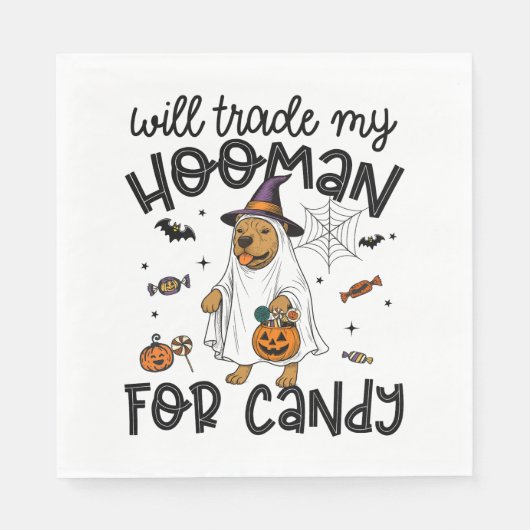 Pitull Dog Halloween Ghost Spooky Serviette (Vorderseite)