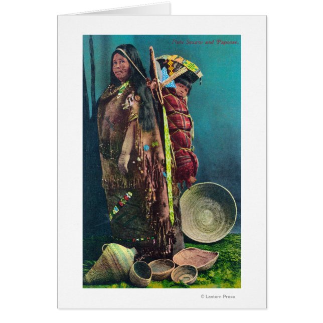 Piuta Native Mother and Child in einem Haus (Vorne)