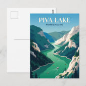 Piva-See Montenegro Postkarte (Vorne/Hinten)