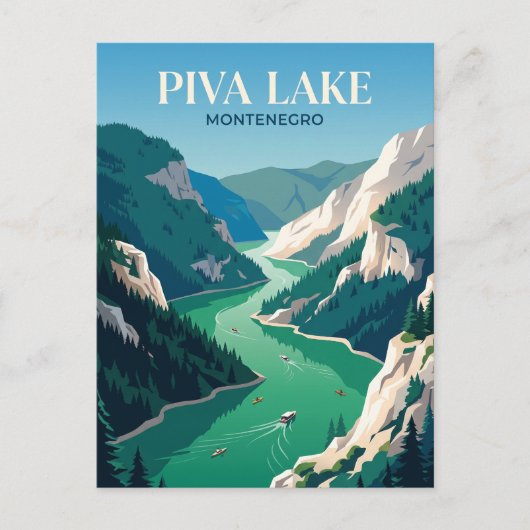 Piva-See Montenegro Postkarte (Vorderseite)