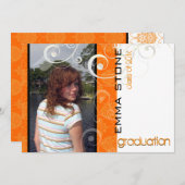 Pix Dezines 2011 Abschluss, Florentius Damask Einladung (Vorne/Hinten)