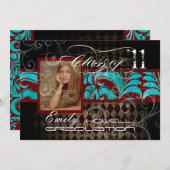 Pix Dezines 2011 Abschluss, Harlequin Einladung (Vorne/Hinten)