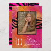 Pix Dezines 2011 Abschluss, Zebra Einladung (Vorne/Hinten)