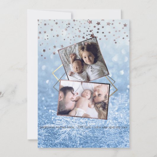 Pix Dezines A Star ist Geboren, Stars+Snow Bokeh Einladung (Rückseite)