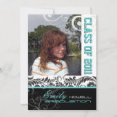 Pix Dezines Abschluss, Bellissimo Damask Einladung (Vorderseite)