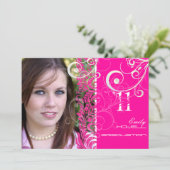 Pix Dezines Abschluss, Bellissimo Damask Einladung (Stehend Vorderseite)