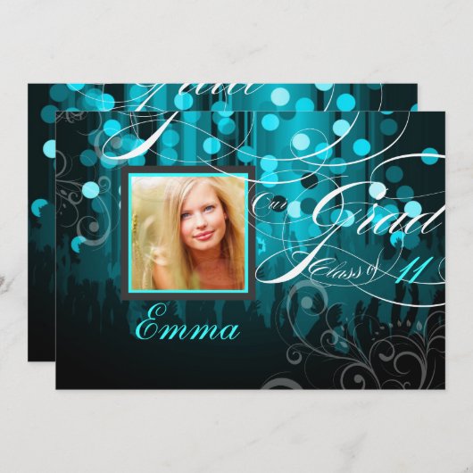 Pix Dezines Abschluss/Tanzsaal Einladung (Vorne/Hinten)