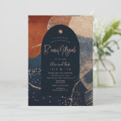 Pix Dezines Abstrakt Modern B'nai Mitzvah Einladung (Stehend Vorderseite)