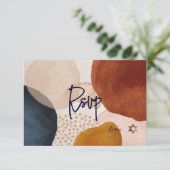 Pix Dezines Abstrakt UAWG Navy Bar Mitzvah ✡ RSVP Karte (Stehend Vorderseite)