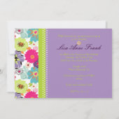 Pix Dezines Alegre Retro-Blüte, Bat Mitzvah Einladung (Rückseite)