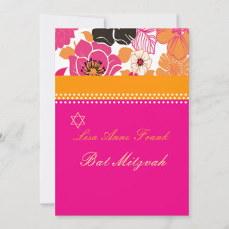 Pix Dezines Alegre Retro-Blüte, Bat Mitzvah Einladung