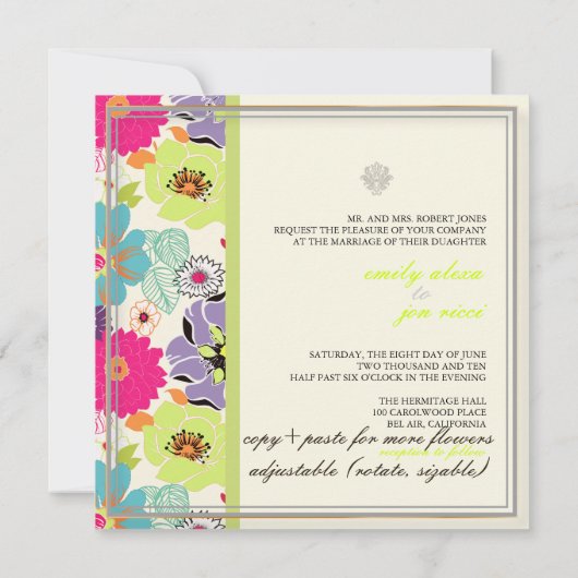 Pix Dezines alegre Retro Einladung (Rückseite)