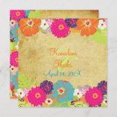 Pix Dezines alegre Retro Einladung (Vorne/Hinten)