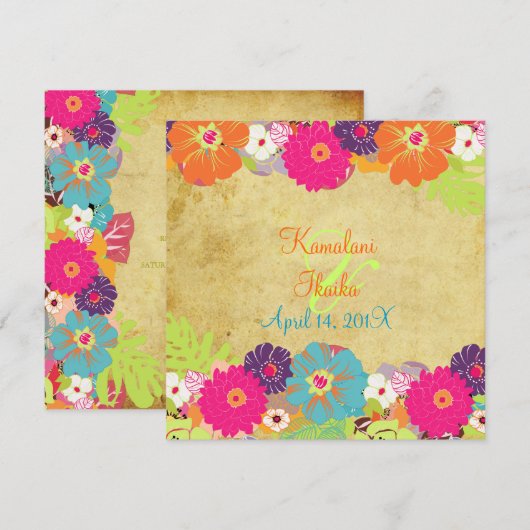 Pix Dezines alegre Retro Einladung (Vorne/Hinten)