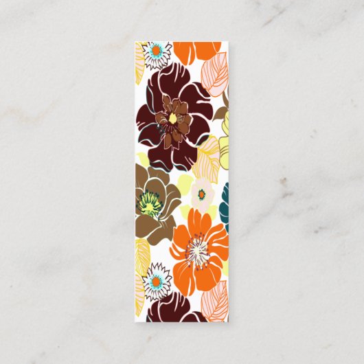 Pix Dezines alegre Retro-Foral, DIY-Hintergrund Mini Visitenkarte (Rückseite)