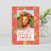 Pix Dezines Aloha Ananas Abschluss Luau Einladung (Stehend Vorderseite)