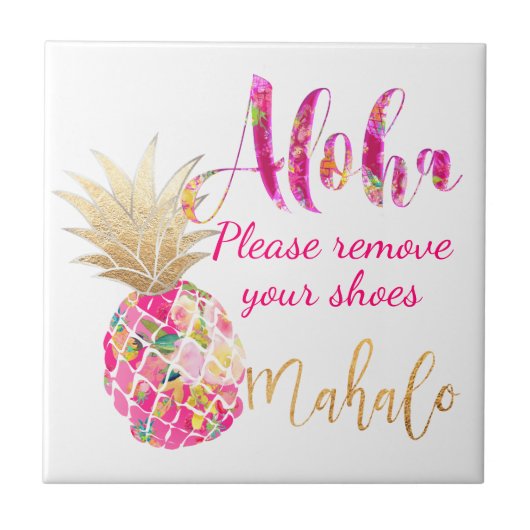 Pix Dezines Aloha Ananas, heiß rosa Fliese (Vorderseite)