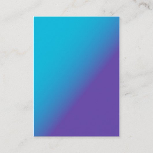 ✡ Pix Dezines Aqua/Lila Tallit B'nai Mitzvah Platzkarte (Rückseite)