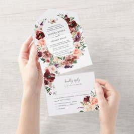 Pix Dezines Autumn Blume Marsala All In One Einladung