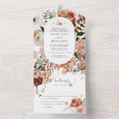 Pix Dezines Autumn Blume Marsala All In One Einladung (Innen Boden)